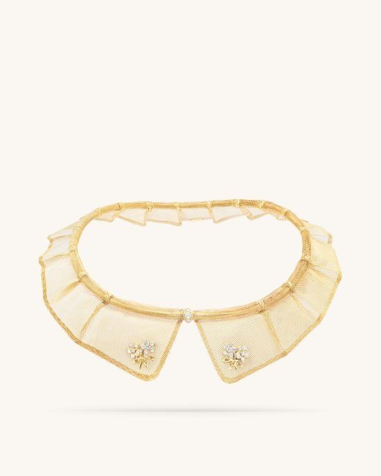 Колье Dentelle, желтое золото, бриллианты круглой огранки. Коллекция Heritage, Van Cleef & Arpels